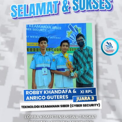 Siswa SMKS Swadhipa 2 Natar Raih Juara 3 Lomba Cyber Security LKS Provinsi Lampung 2026